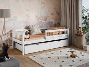 EDAT 90×200 λευκό μονό παιδικό κρεβάτι LN7679