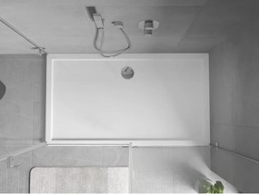 Mexen Flow ορθογώνιος ντους slim 160 x 100 cm, λευκή γυαλάδα - 46R101016