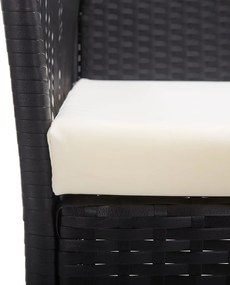 vidaXL Πολυθρόνες Εξωτερ. Χώρου 2 τεμ. Μαύρες Συνθ.Ρατάν με Μαξιλάρια
