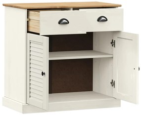 vidaXL Ντουλάπι με Συρτάρια VIGO Λευκό 78x40x75 εκ. Μασίφ Ξύλο Πεύκου