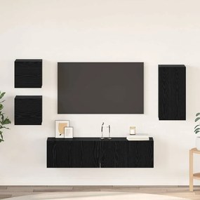 vidaXL Σετ επίπλου τηλεόρασης 5 pcs Μαύρη δρυς Επεξεργασμένο ξύλο