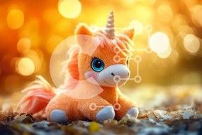 Intra Συλλεκτικό Ξύλινο Παζλ Plywood 4mm - Χαριτωμένο βελούδινο παιχνίδι μονόκερος Σε Ξύλινο Κουτί - Διαστάσεις: 10x10 cm – 25 κομμάτια