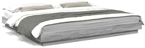vidaXL Πλαίσιο Κρεβατιού με LED Γκρι sonoma 180x200εκ. Επεξ. Ξύλο