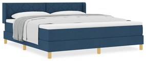 vidaXL Κρεβάτι Box Spring  με Στρώμα σε Μπλε, 180 x 200 εκ., Ύφασμα.