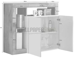 ΜΠΟΥΦΕΣ ΞΥΛΟ ΑΚΑΚΙΑΣ ΚΑΦΕ 145x87x45