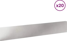 VidaXL Περίγραμμα γκαζόν 20 τμχ. 100 x 18 εκ Stainless Steel Ασημί