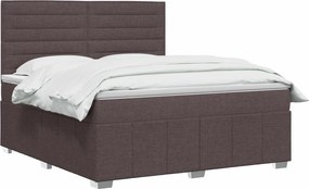 vidaXL Κρεβάτι box spring με στρώμα Σκούρο Καφέ 140 x 200 cm Ύφασμα