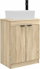 vidaXL Καθρέφτης μπάνιου με νιπτήρα Sonoma Δρυς 54 x 35 x 83 εκ