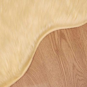 vidaXL Ψεύτικο Δέρμα Προβάτου Χαλί Tafalla Κρεμ 60 x 90 cm Πολυεστέρας