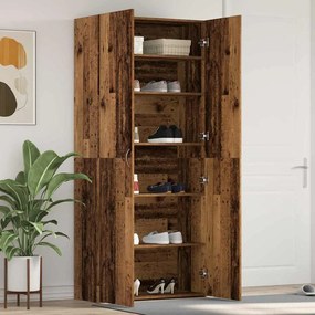vidaXL Ντουλάπα Παπουτσιών Παλιού Ξύλου 80x35,5x180 εκ. Μη κατεργασμένο ξύλο