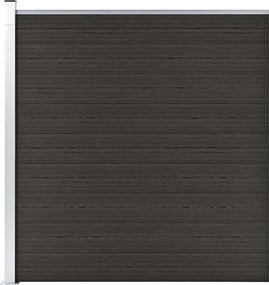 vidaXL Πάνελ Περίφραξης Μαύρο 175 x 186 εκ. από WPC