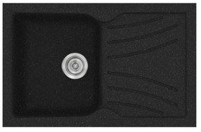 Sanitec Classic 337 Granite Black Ένθετος Νεροχύτης 45cm