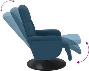 vidaXL Πολυθρόνα Ανακλινόμενη με Υποπόδιο Μπλε Βελούδινη