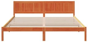 vidaXL Σκελετός Κρεβατιού Καφέ 200 x 200 cm Μασίφ ξύλο πεύκου