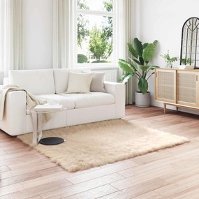 vidaXL Χαλί από τεχνητό πρόβειο δέρμα TAFALLA Μπεζ 120 x 120 cm