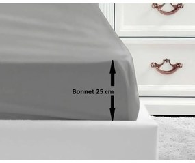 Τοποθετημένο κάτω φύλλο Lovely Home Γκρι Ανοιχτό Γκρι Διπλό κρεβάτι 180 x 200 180 x 200 cm