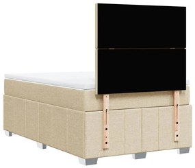 ΚΡΕΒΑΤΙ BOXSPRING ΜΕ ΣΤΡΩΜΑ ΚΡΕΜ 120X190 ΕΚ. ΥΦΑΣΜΑΤΙΝΟ 3293905