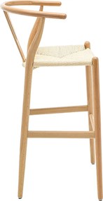 Σκαμπό μπαρ Sandra pakoworld ξύλο-σχοινί φυσικό