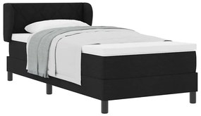 vidaXL Κρεβάτι box spring με στρώμα με στρώμα Μαύρο 90 x 200 cm ύφασμα