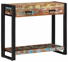 Τραπέζι κονσόλας με συρτάρι Πολύχρωμο Στερεό Ανακτηθέν Ξύλο