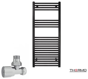 Thermo ALTO Θερμαινόμενη πετσετοκρεμάστρα από Mild Steel με υδραυλική λειτουργία, 120x50cm Black
