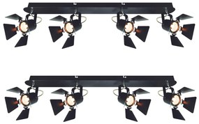 Φωτιστικό Οροφής - Πλαφονιέρα GU12015A-4B (x2) Mystik Packet Metal black ceiling lamp with rotating heads+ - 77-8866 - 51W - 100W - 77-8866