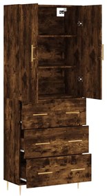 vidaXL Ντουλάπι Καπνιστή Δρυς 69,5x34x180 εκ. από Επεξεργασμένο Ξύλο