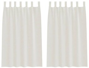 vidaXL Κουρτίνες με κουρτίνες 2 pcs Κρεμ 140x175cm Πολυεστέρας