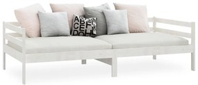 vidaXL Καναπές Κρεβάτι Λευκός 90 x 200 εκ. από Μασίφ Ξύλο Πεύκου