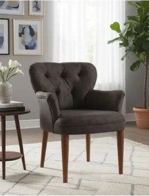 Stewehome Πολυθρόνα σαλονιού με ράφι από ξύλο πεύκου μοντέρνου στιλ 60x65x65 cm