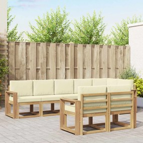 vidaXL Σειρά Καναπέ Εξωτερικού 8 pcs Λευκό και Κρεμ Πολυεστέρας