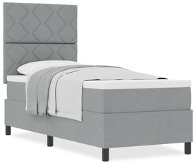 vidaXL Κρεβάτι με Βαθιά Στρώμα Ανοιχτό Γκρι 80x200 εκ. Ύφασμα