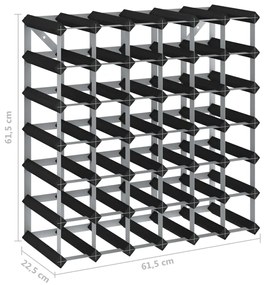 vidaXL Ραφιέρα/Σταντ Κρασιών για 42 Φιάλες Μαύρη Μασίφ Ξύλο Πεύκου