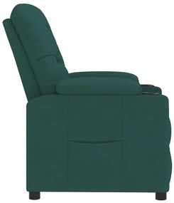 vidaXL Πολυθρόνα Ανακλινόμενη Σκούρο Πράσινο Υφασμάτινη