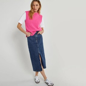 Αμάνικο πλεκτό με στρογγυλή λαιμόκοψη