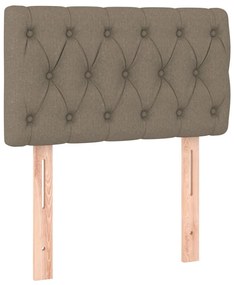 vidaXL Κρεβάτι Boxspring με Στρώμα &amp; LED Taupe 80x200 εκ. Υφασμάτινο
