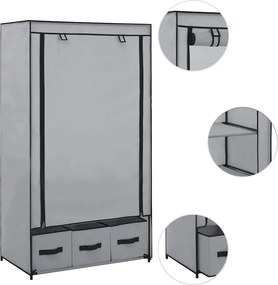 vidaXL Ντουλάπα Γκρι 87x49x159 εκ. Ύφασμα