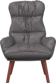 vidaXL Πολυθρόνα Γκρι 69 x 74 x 93 εκ. Δερματίνη