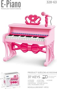 Παιδικό πιάνο mini με μικρόφωνο - 328-6337 - 233101 - Pink