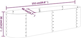 vidaXL Ζαρντινιέρα Καφέ 152x40x36 εκ. Γαλβανισμένος χάλυβας