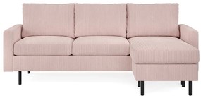 Γωνιακός Καναπές Seattle J129, Dusty pink, 200x130x80cm, 62 kg, Πόδια: Μέταλλο | Epipla1.gr