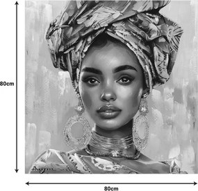 Πίνακας σε καμβά Turban 3D Inart 80x3x80εκ