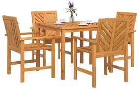 vidaXL Σέτ φαγητού για κήπο 5 pcs Καφέ Στερεό Ξύλο Ακακίας