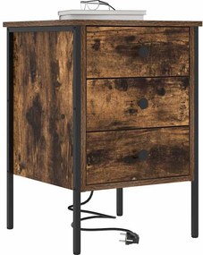vidaXL Κομοδίνο 2 τμχ. Καπνιστό Δρύς 42 x 41 x 61 εκ