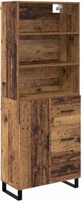 VidaXL Highboard 2 τμχ. Παλιό ξύλο 69,5 x 34 x 180 εκ.