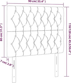 vidaXL Κεφαλάρι Κρεβατιού LED Κρεμ 90x7x118/128εκ. Υφασμάτινο