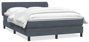 Κρεβάτι Boxspring με Στρώμα Σκούρο Γκρι 140x210 εκ. Βελούδινο - Γκρι