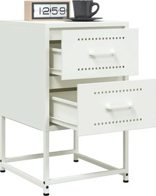 vidaXL Κομοδίνα 2 τεμ. Λευκό 36x39x60,5 εκ. από Χάλυβα