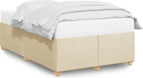 vidaXL Πλαίσιο Κρεβατιού χωρίς στρώμα Κρέμα 120x190 εκ. Υφασμάτινο
