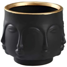 Κασπώ 325CRN1401 20x12x20cm Black-Gold Aberto Design Πολυέστερ